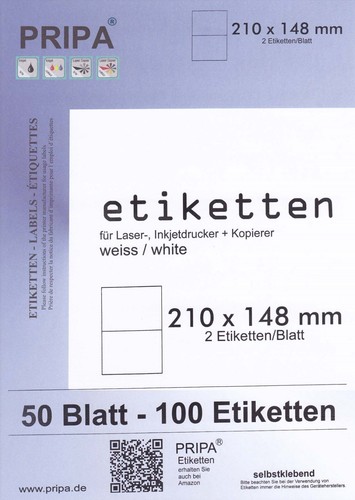 200 etiketten 210x148 100 - 200, mm