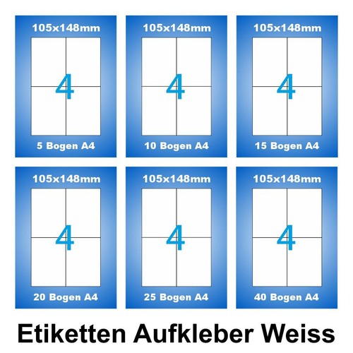 Etiketten 105x148 weiß - mm,