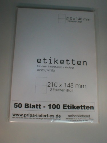100 etiketten 210x148 din - etiketten, mm