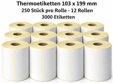 12 Rollen Thermoetiketten mit
