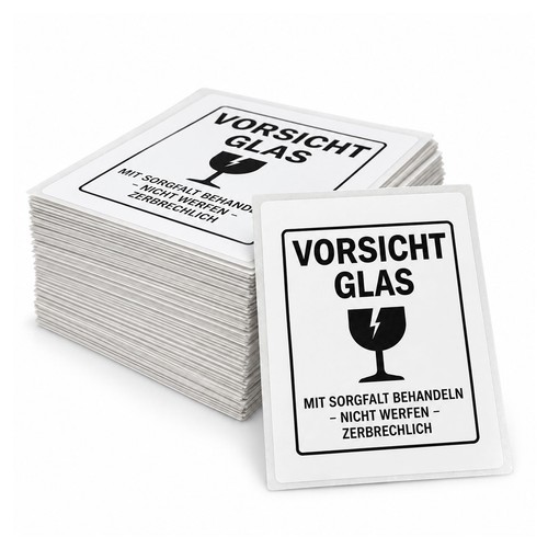 Vorsicht glas etiketten - vorsicht,